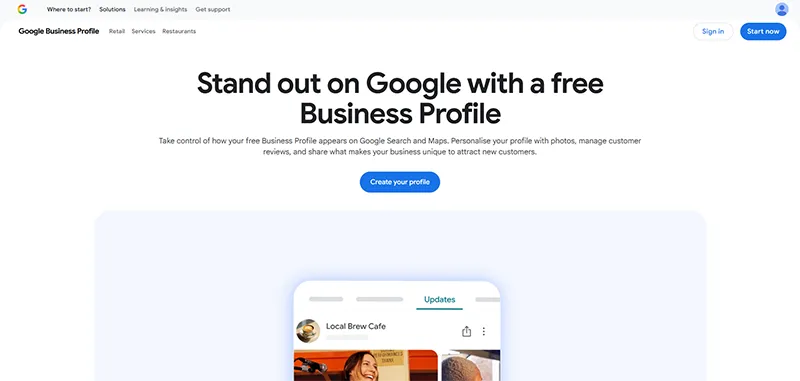 Google Business Profile setup for local SEO